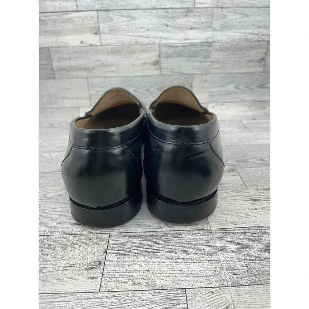 Bass Harrison Men Sz 12D Black‎ Leather Tassel Loafers Slip On Dress Shoes
